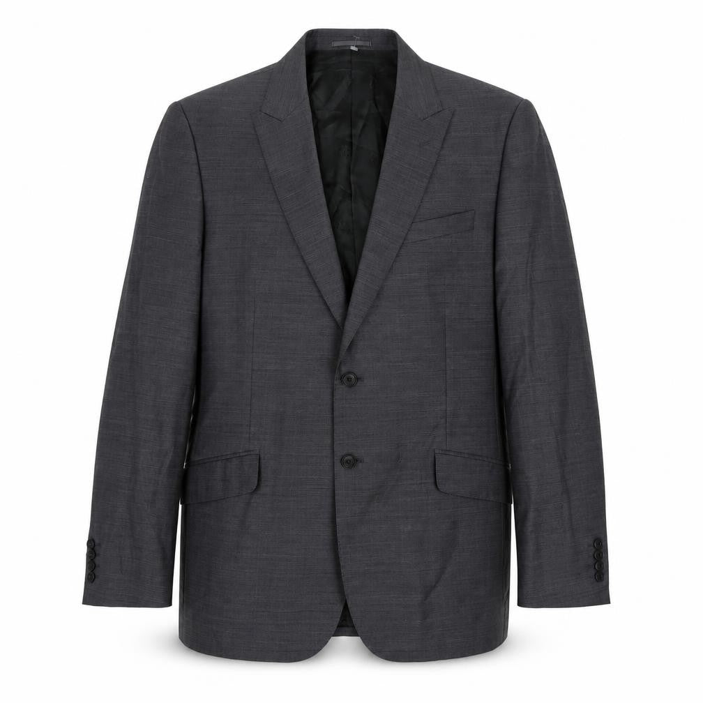 Mens 44 Chest Regular Jaeger Grey Two-Button Blazer