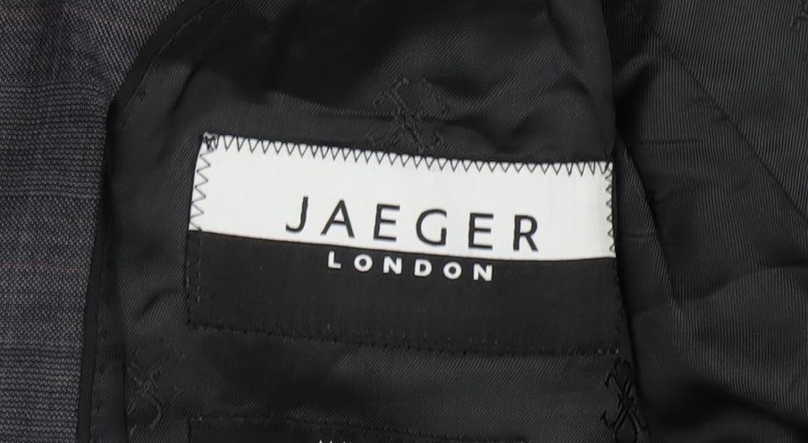 Jaeger Men's Grey Wool Blazer - Size 44R Regular Fit