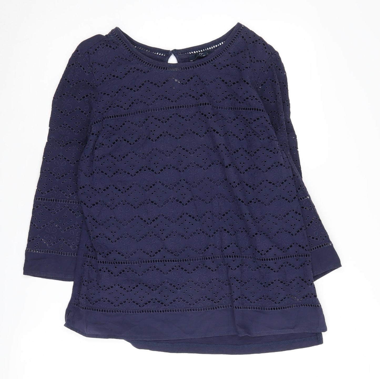 Next Women's Blue Cotton Blouse, Size 14, Lined