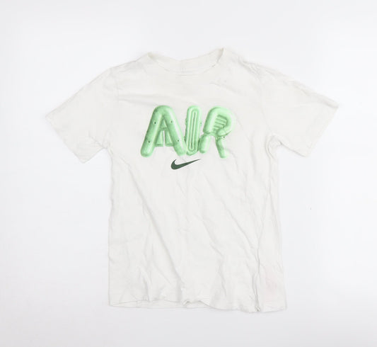 Nike Boys White T-Shirt S, Sports, Breathable, Graphic Print