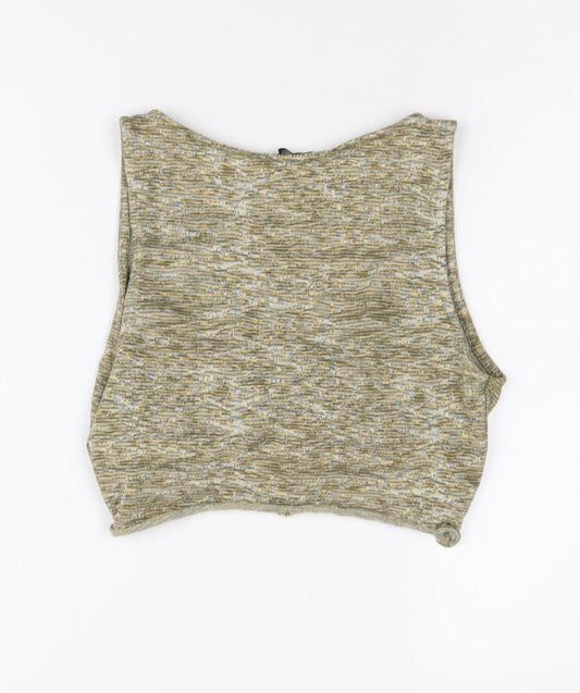 Pull & Bear Women's Multicoloured Cropped Tank Top