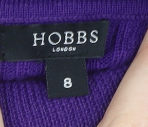 Hobbs Women's Purple Roll Neck Wool Pullover Jumper