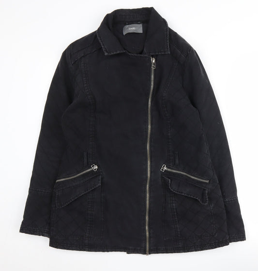 South Women's Black Bomber Jacket Size 14, Quilted, Zip