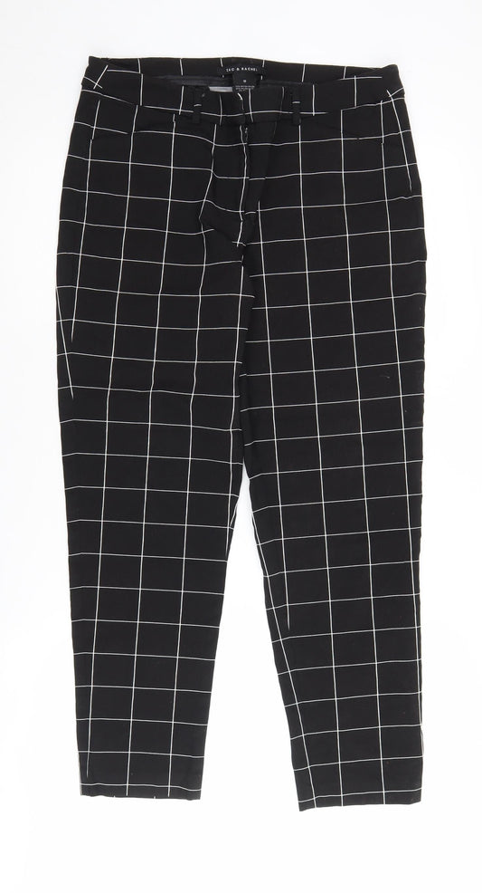Zac & Rachel Black Check Women's Trousers, Size 10