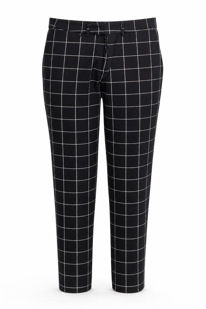 Zac & Rachel Black Check Women's Trousers, Size 10