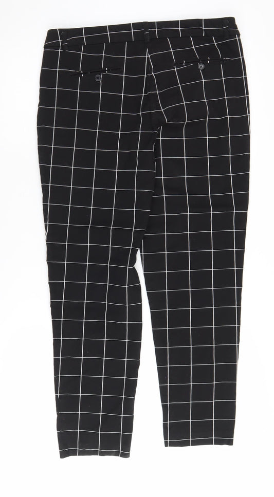 Zac & Rachel Black Check Women's Trousers, Size 10