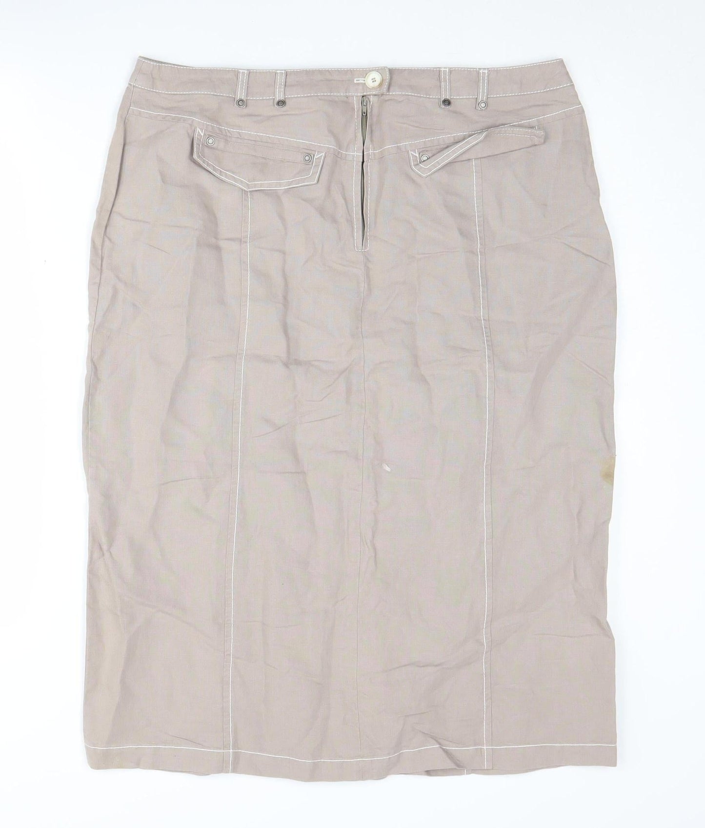 Frank Eden Women's Beige Pencil Skirt Size 18