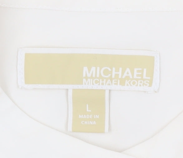 Michael Kors Women's White Silk Blouse L