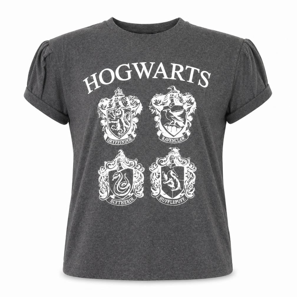 Unisex Adultss UK Size 12 Harry Potter Grey Polyester Blend T-Shirt