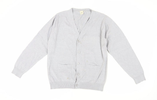 Cotton Traders Men's Grey Cardigan, Size L, V-Neck