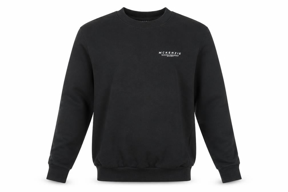 Mens UK S Regular McKenzie Black Pullover Sweatshirt