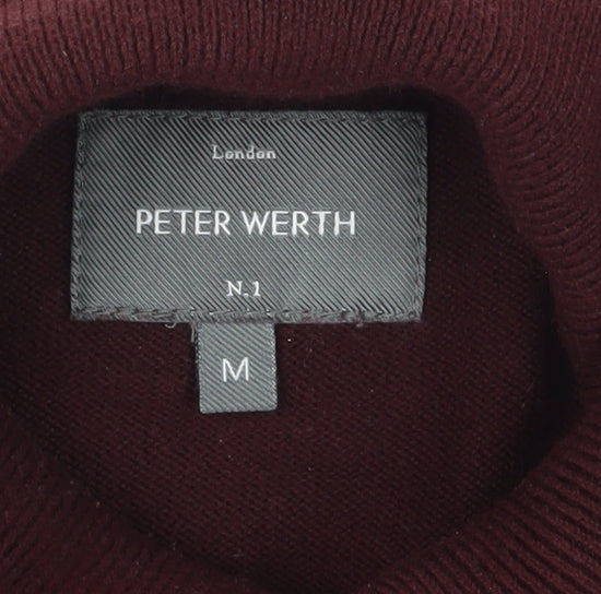 Peter Werth Men's Red Roll Neck Jumper M