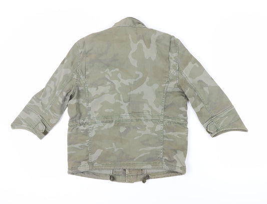 Zara Women's Green Camouflage Military Jacket M