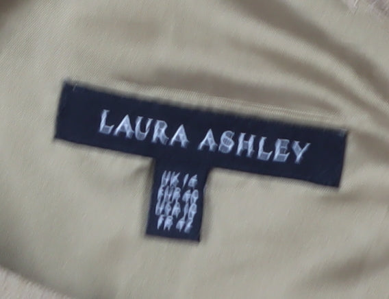 Laura Ashley Women's Beige Shift Dress Size 14