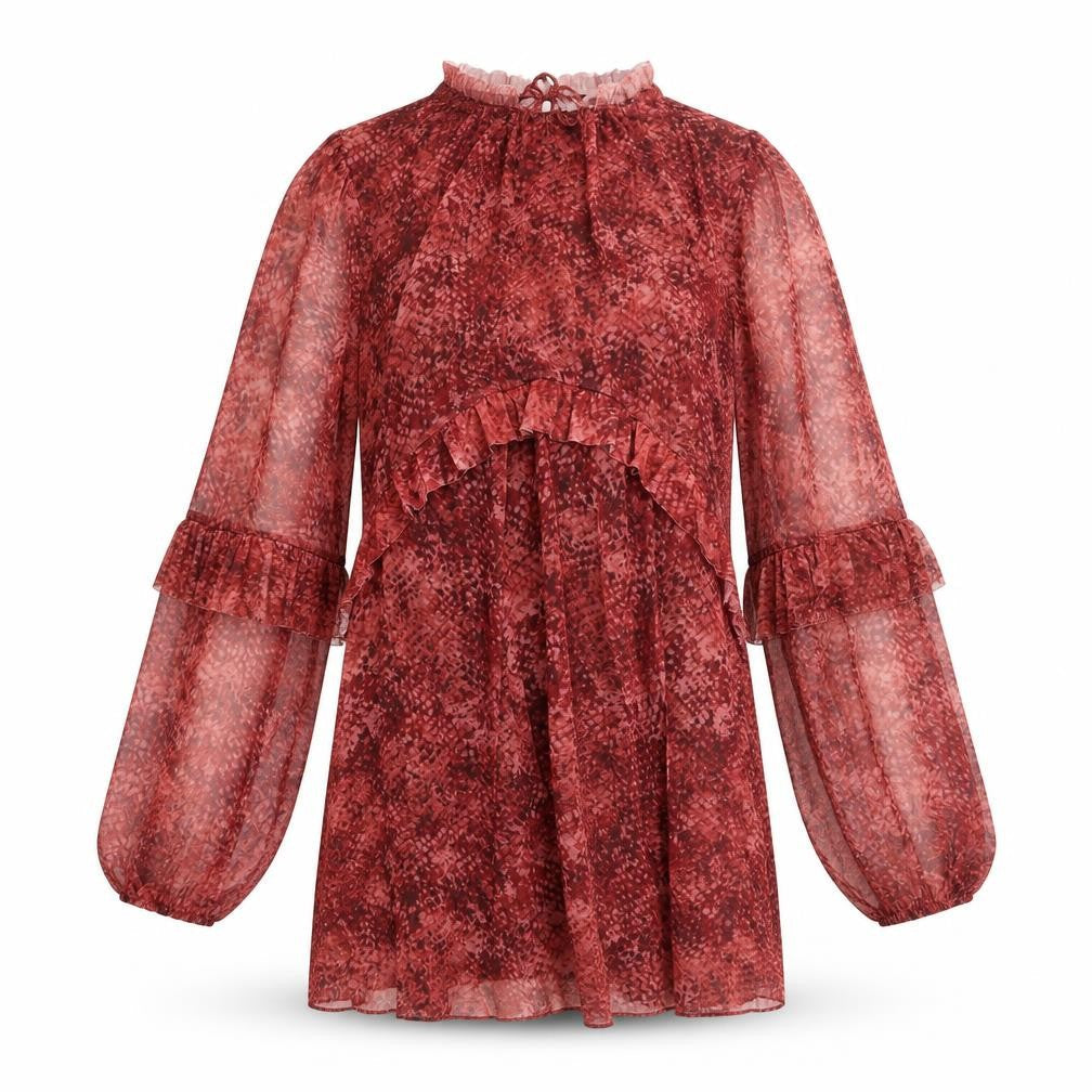 Front view of Marks & Spencer Red Animal Print Dress, size 8
