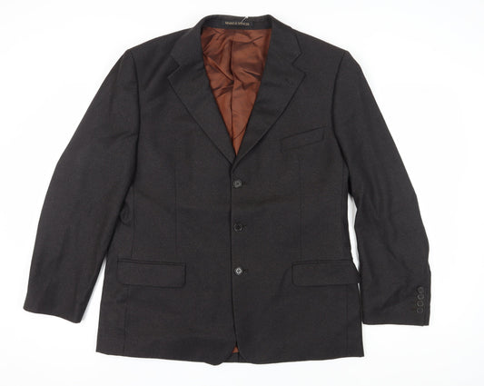 Marks & Spencer Men's Brown Wool Blazer 44 Long