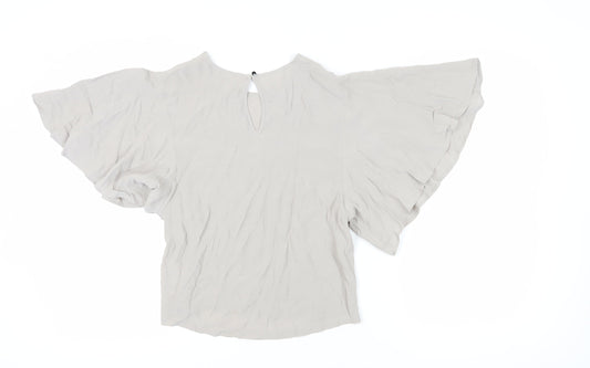 Apricot Women's Beige Viscose Tunic Blouse UK 8