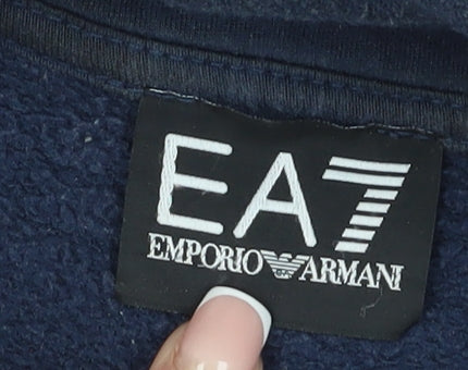 Emporio Armani Men's Blue Pullover Hoodie L