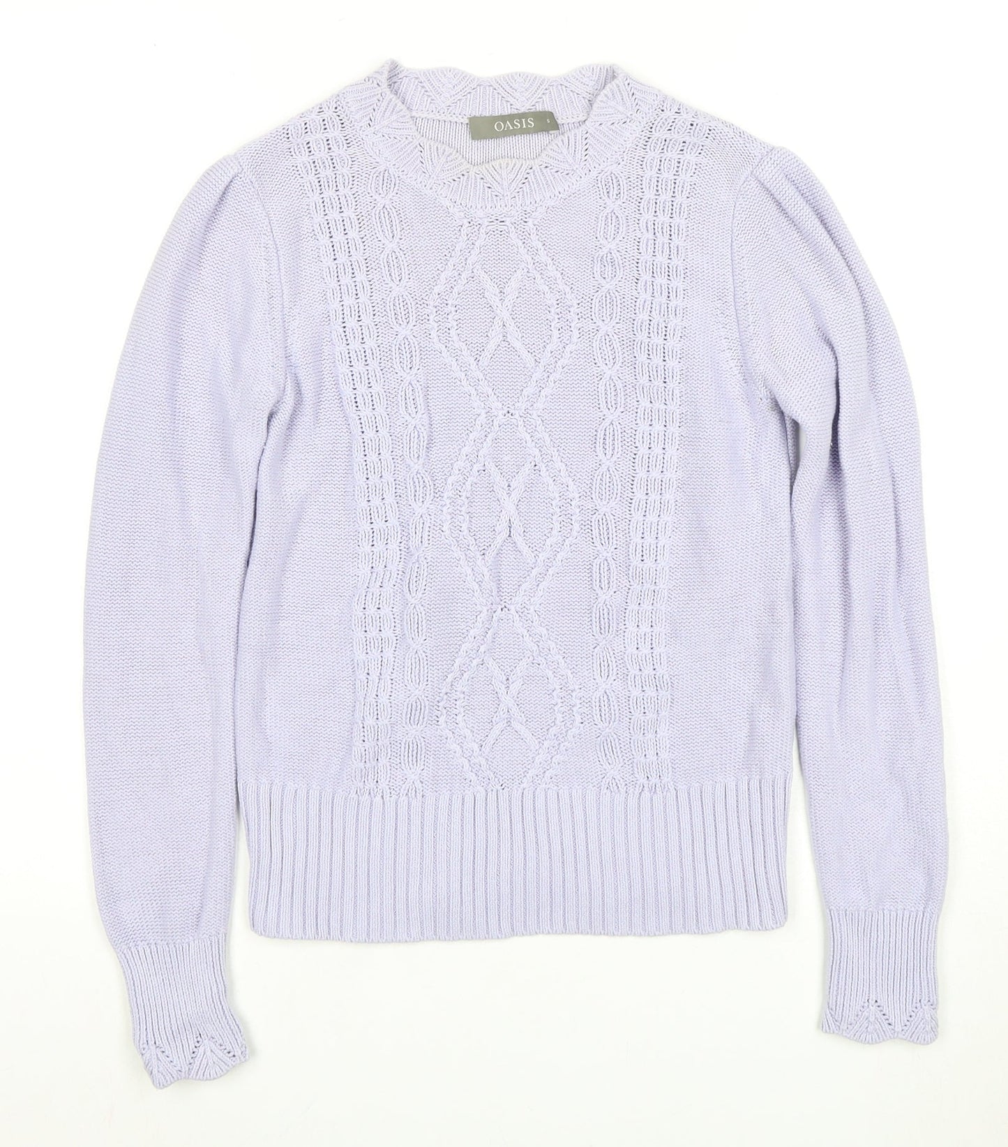 Oasis Women's Purple Cable-Knit Pullover Jumper S