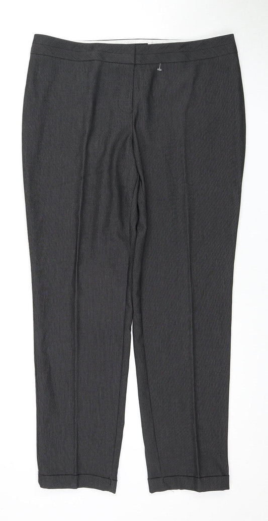 Next Women's Black Trousers - Size 14, Mid-Rise