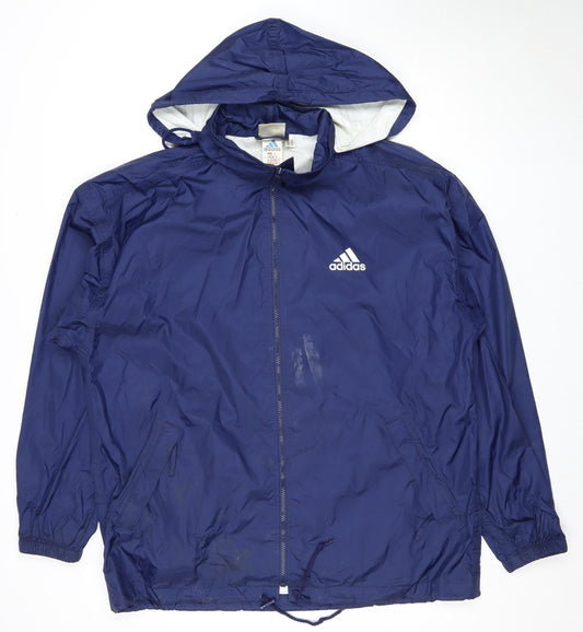 Adidas Men's Blue Windbreaker Jacket L