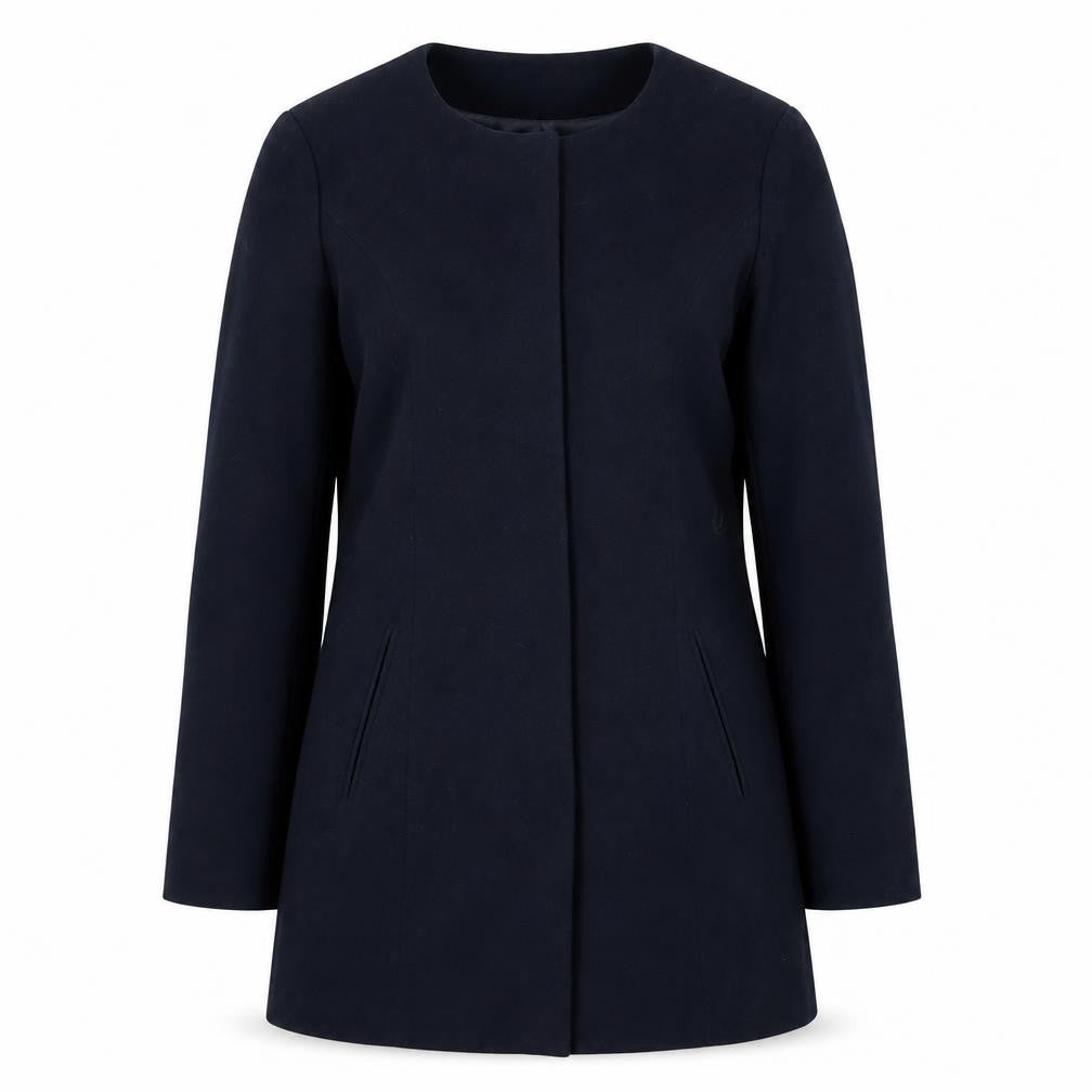 Front view of Jacqueline de Yong Women's Blue Long Coat -, size M