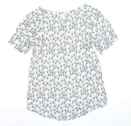 White Stuff Women's Floral Blouse, Size 8, Multicoloured