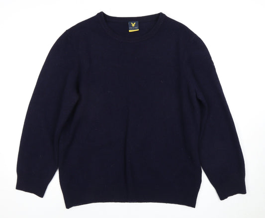 Lyle & Scott Men's Blue XL Wool Pullover Jumper