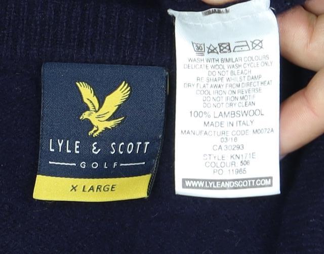 Lyle & Scott Men's Blue XL Wool Pullover Jumper