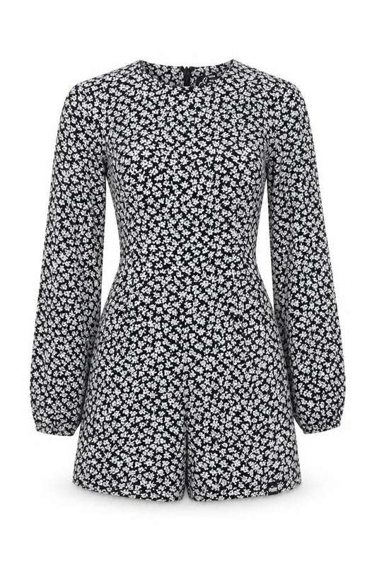 Superdry Women's Black Floral Playsuit XS