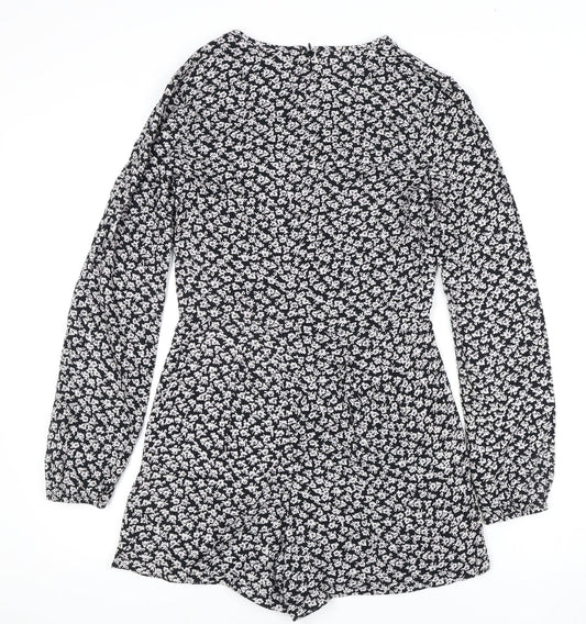 Superdry Women's Black Floral Playsuit XS