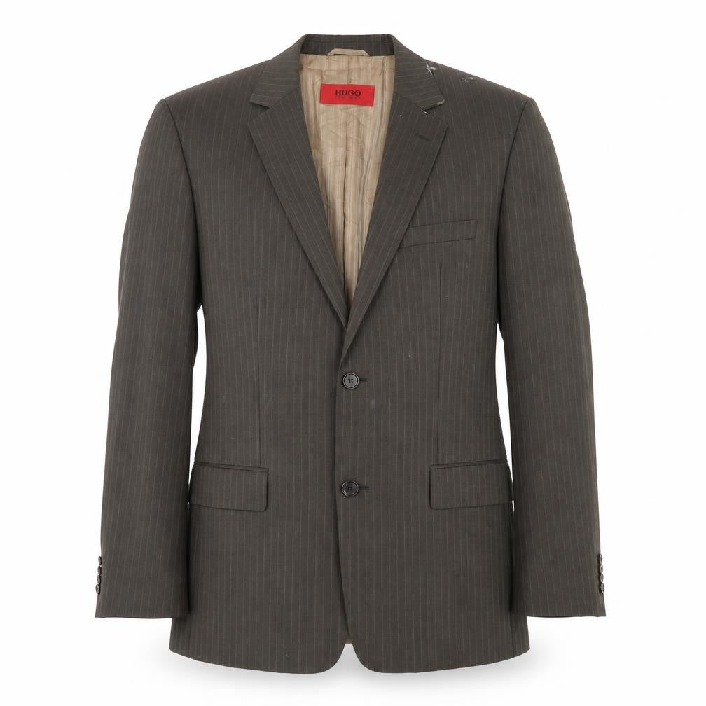 Mens 40 Chest Regular HUGO BOSS Brown Two-Button Blazer