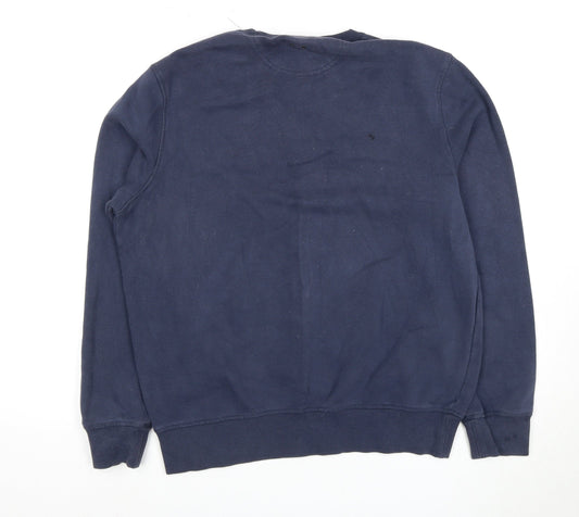 Converse Men's Blue Crew Neck Logo Sweatshirt M