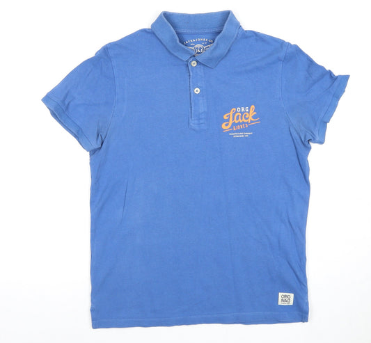 Jack & Jones Men's Blue Polo Shirt Small