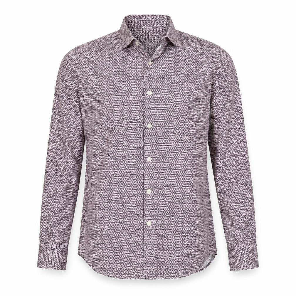 Charles Tyrwhitt Men's Purple Geometric Dress Shirt L