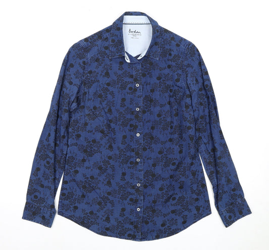 Boden Men's Blue Floral Cotton Dress Shirt Size 6