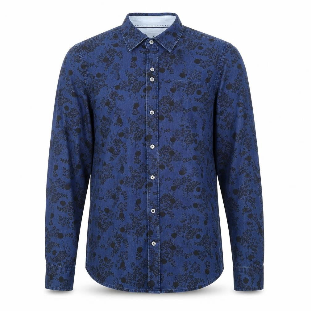 Boden Men's Blue Floral Cotton Dress Shirt Size 6