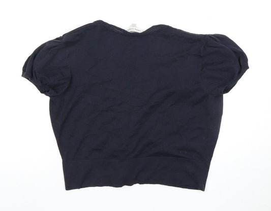 Laura Ashley Women's Black Crop Blouse, Size 12