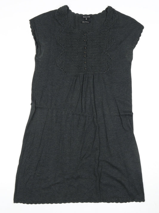 Massimo Dutti Women's Grey Knit Dress Size S