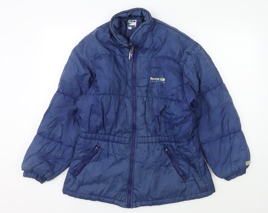 Reebok Women's Blue Puffer Jacket Size 12 - Vintage & Stylish