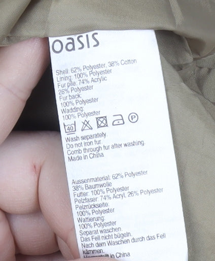 Oasis Women's Beige Parka - M, Hooded Winter Coat