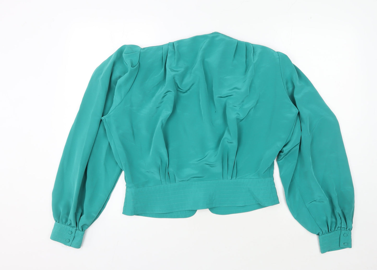 Jacques Vert Women's Green Blouse Size 16 Long Sleeve