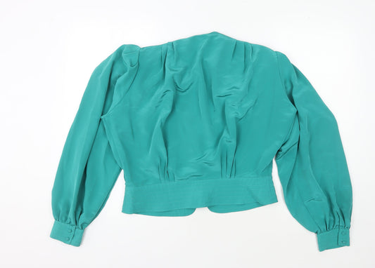 Jacques Vert Women's Green Blouse Size 16 Long Sleeve