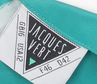 Jacques Vert Women's Green Blouse Size 16 Long Sleeve