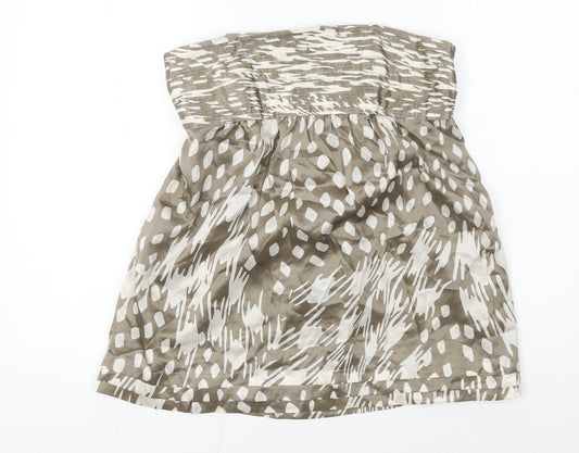 Ted Baker Women’s Brown Geometric Strapless Blouse Size 6