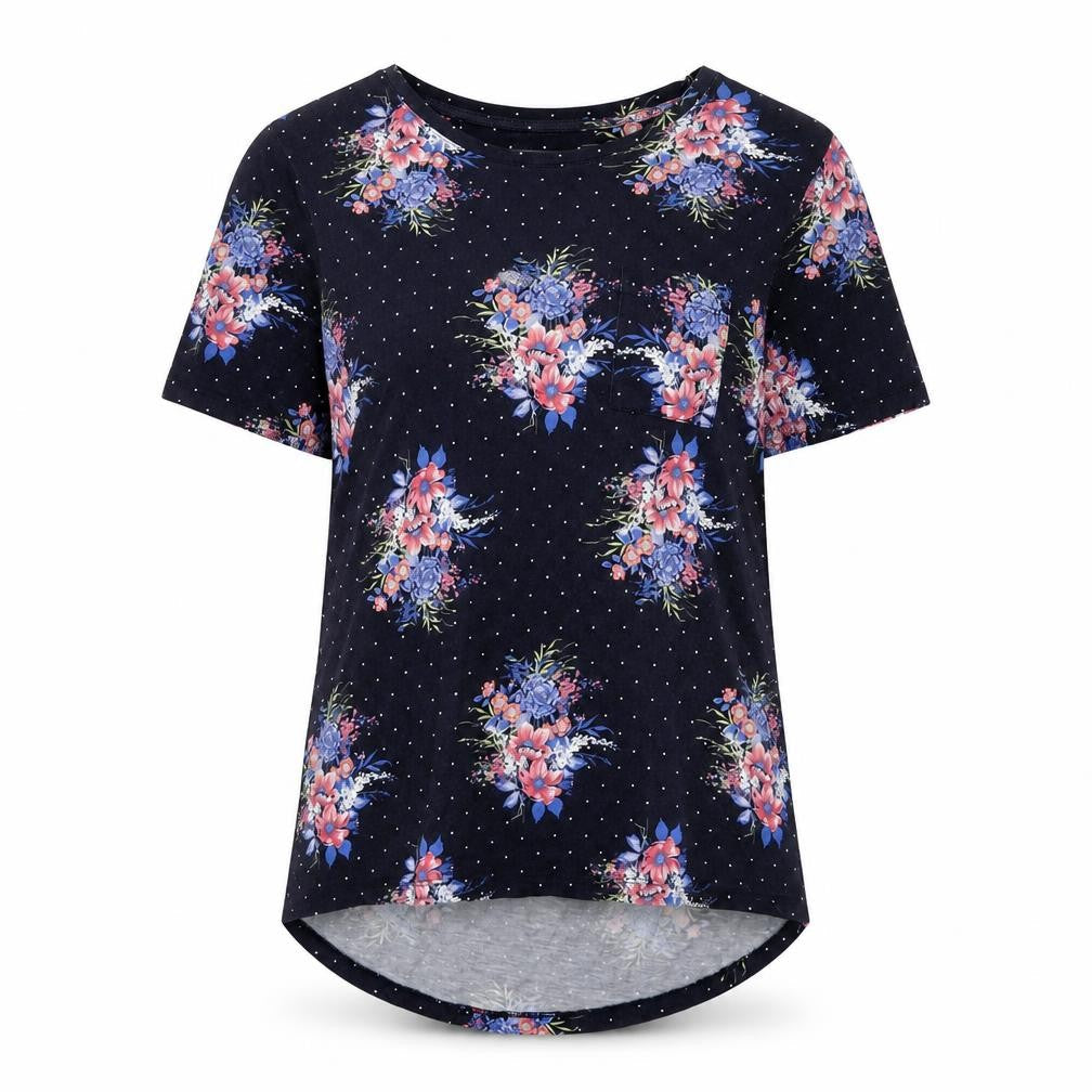 Womens UK Size 10 Laura Ashley Black Modal Blend T-Shirt