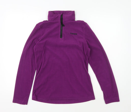 TOG24 Women's Purple Fleece Henley Sweatshirt Size 8