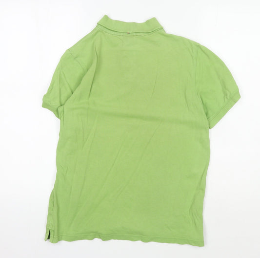 s.Oliver Men's Green Cotton Polo Shirt S