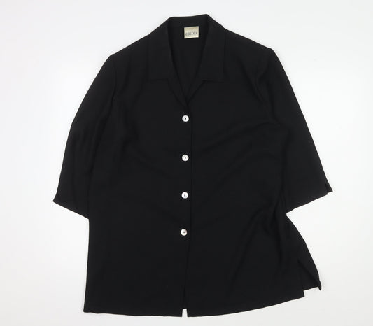 Eastex Women's Black Button-Up Shirt, Size 16