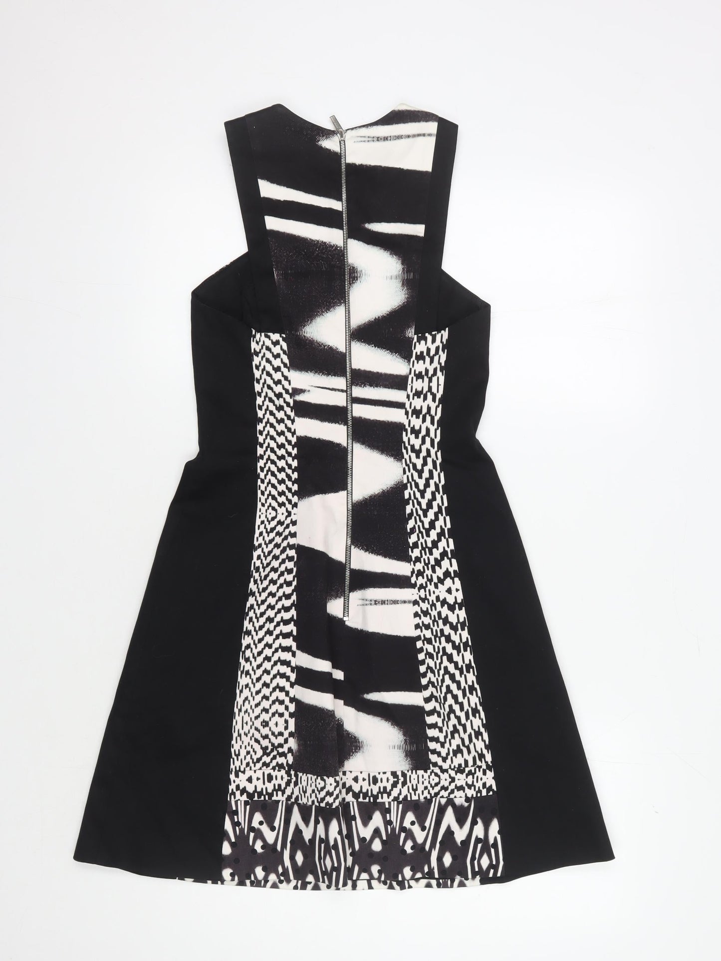 Karen Millen Women's Black Geometric Bodycon Dress Size 8